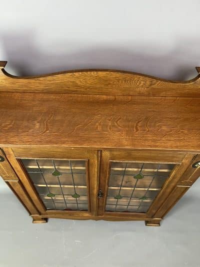 Arts & Crafts Oak Glazed Bookcase c1900 - Image 4