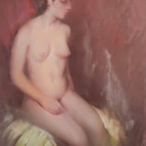 Framed and Signed Pastel of a Nude Miscellaneous