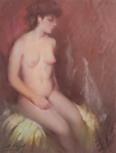 Framed and Signed Pastel of a Nude
