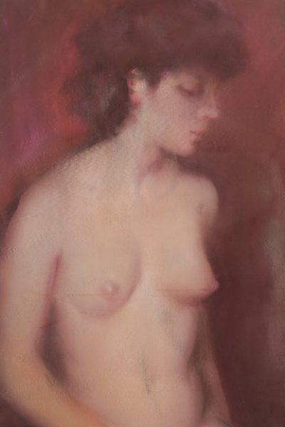 Framed and Signed Pastel of a Nude - Image 4