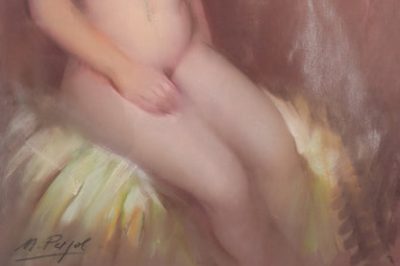 Framed and Signed Pastel of a Nude Miscellaneous 9