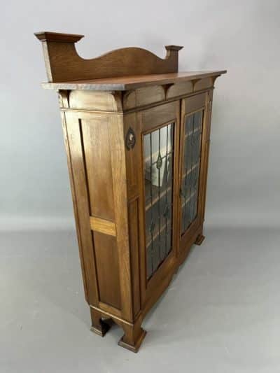 Arts & Crafts Oak Glazed Bookcase c1900 - Image 6