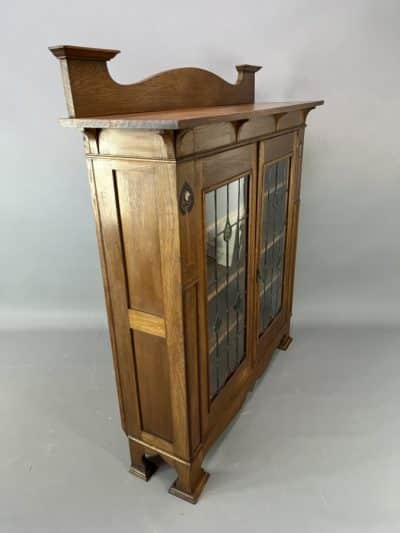 Arts & Crafts Oak Glazed Bookcase c1900 bookcase Antique Bookcases 8