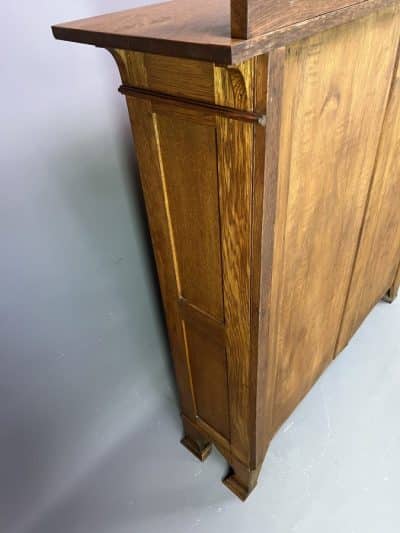 Arts & Crafts Oak Glazed Bookcase c1900 - Image 7