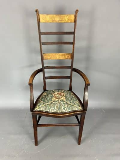 Art Nouveau Ladder Back Armchair / Desk Chair armchair Antique Chairs 10