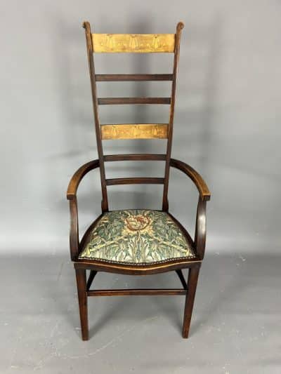 Art Nouveau Ladder Back Armchair / Desk Chair - Image 8