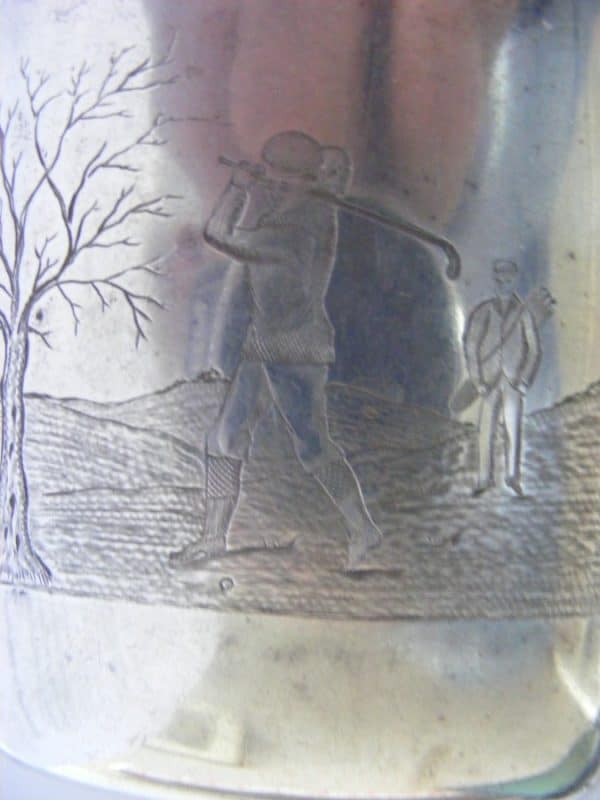 Exquisite GOLF Cigarette Case 1903 Curved Heavy 90g Original Bands Gilt Golfing - Image 6