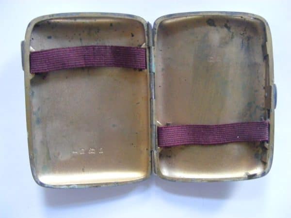 Exquisite GOLF Cigarette Case 1903 Curved Heavy 90g Original Bands Gilt Golfing - Image 3