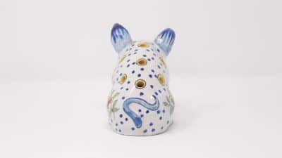 French Faience Figural Pig Quill Holder French Faience Antique Ceramics 4