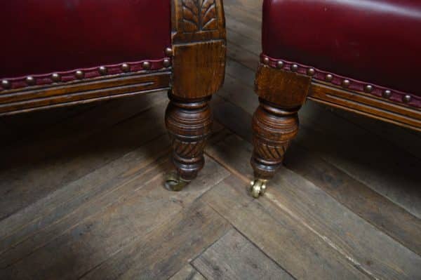 Pair Of Edwardian Oak Library Chairs SAI3066 Antique Chairs 20
