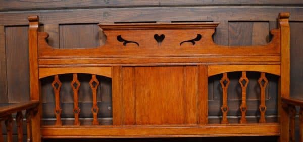 Arts & Crafts Oak Hall Bench SAI3071 - Image 8