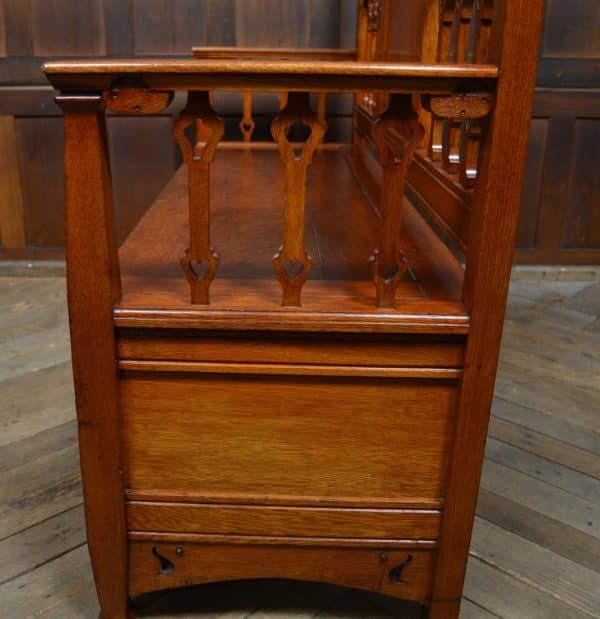 Arts & Crafts Oak Hall Bench SAI3071 - Image 2