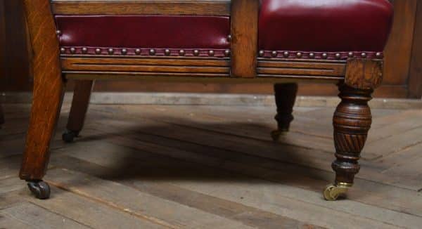 Pair Of Edwardian Oak Library Chairs SAI3066 - Image 10