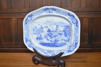 John & William Ridgway "India Temple" Blue & White Meat Charger SAI3076 - Image 3