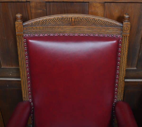 Pair Of Edwardian Oak Library Chairs SAI3066 - Image 3