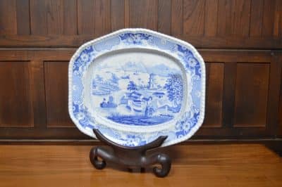 John & William Ridgway "India Temple" Blue & White Meat Charger SAI3076