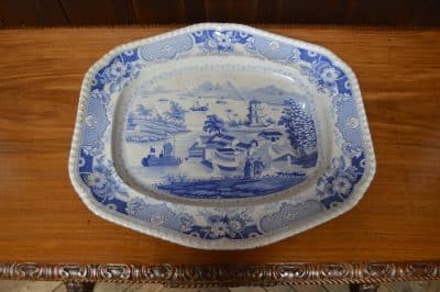 John & William Ridgway "India Temple" Blue & White Meat Charger SAI3076 - Image 6