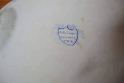 John & William Ridgway "India Temple" Blue & White Meat Charger SAI3076 - Image 7