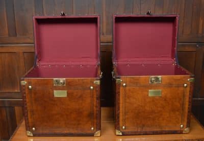 Pair Of Leather Storage Trunks/ Boxes SAI3074 - Image 4