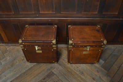 Pair Of Leather Storage Trunks/ Boxes SAI3074 - Image 17