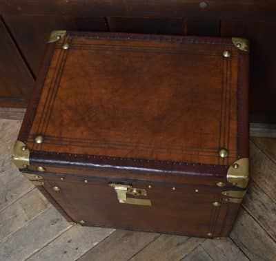 Pair Of Leather Storage Trunks/ Boxes SAI3074 Antique Boxes 18