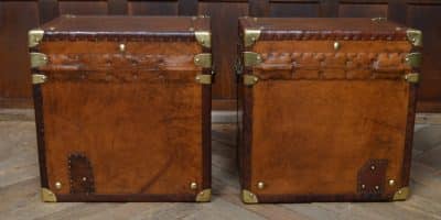 Pair Of Leather Storage Trunks/ Boxes SAI3074 Antique Boxes 14