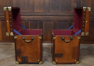 Pair Of Leather Storage Trunks/ Boxes SAI3074 Antique Boxes 12