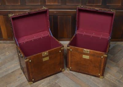 Pair Of Leather Storage Trunks/ Boxes SAI3074 Antique Boxes 11