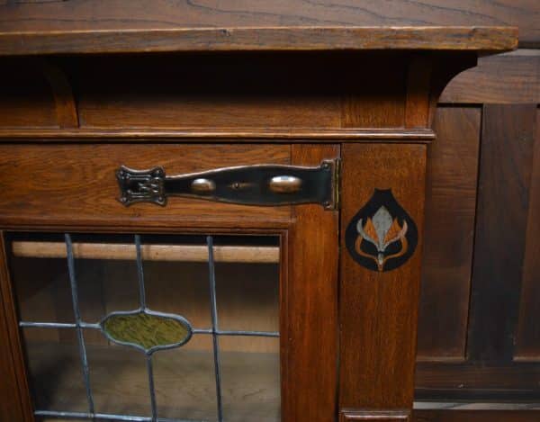 Arts & Crafts Oak Bookcase / Display Cabinet SAI3067 Antique Bookcases 8