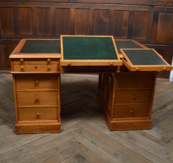 Victorian Scottish Oak Partner Desk SAI3072 - Image 17