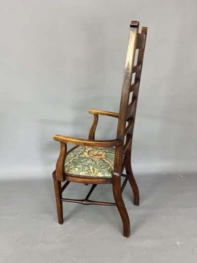 Art Nouveau Ladder Back Armchair / Desk Chair armchair Antique Chairs 5