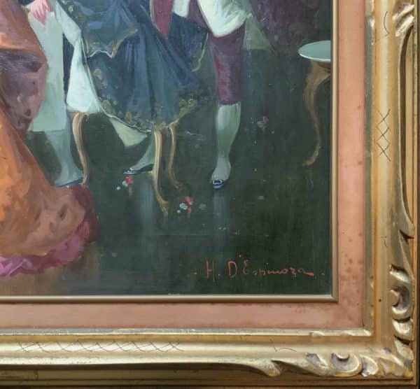 Afternoon Tea Versailles Paris Rococo Interior Genre Oil Portrait Painting Of Courtiers - Image 9