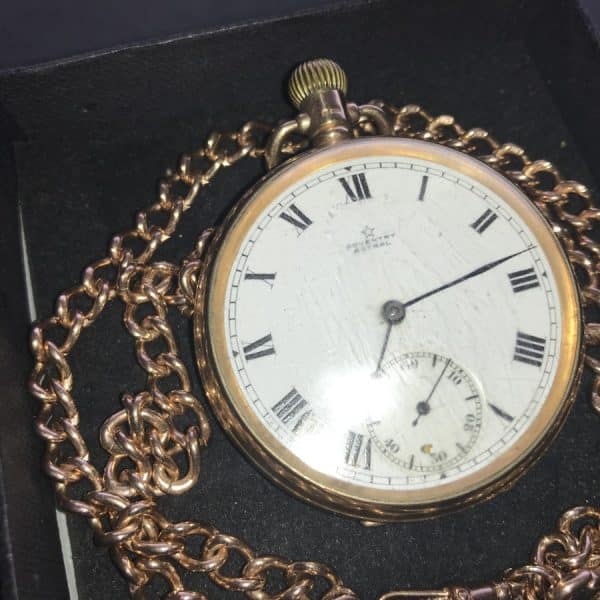 SOLD Gold 9CT DOUBLE ALBERT CHAIN & Pocket watch Antique Jewellery 11