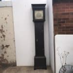 LONG CASED OAK CLOCK 30 HR BRASS FACED Antique Clocks