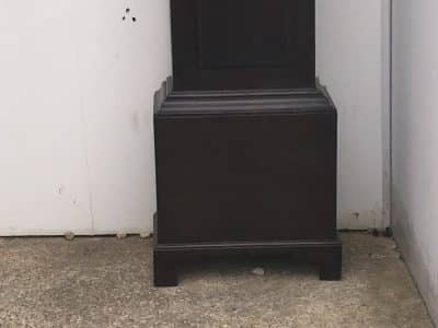 LONG CASED OAK CLOCK 30 HR BRASS FACED - Image 2