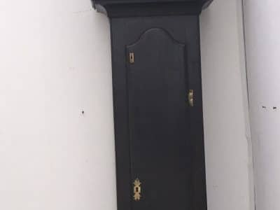 LONG CASED OAK CLOCK 30 HR BRASS FACED - Image 4