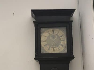 LONG CASED OAK CLOCK 30 HR BRASS FACED - Image 5