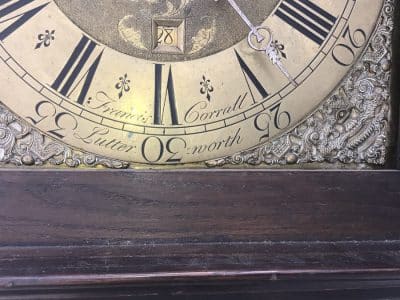 LONG CASED OAK CLOCK 30 HR BRASS FACED Antique Clocks 9