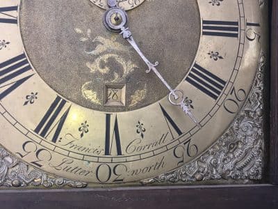 LONG CASED OAK CLOCK 30 HR BRASS FACED - Image 8