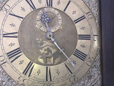 LONG CASED OAK CLOCK 30 HR BRASS FACED Antique Clocks 11