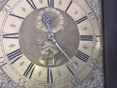 LONG CASED OAK CLOCK 30 HR BRASS FACED - Image 9