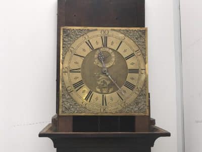 LONG CASED OAK CLOCK 30 HR BRASS FACED - Image 16