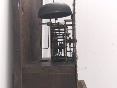 LONG CASED OAK CLOCK 30 HR BRASS FACED - Image 17
