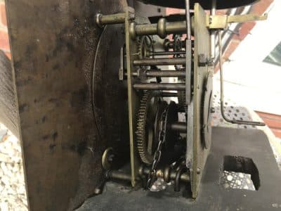 LONG CASED OAK CLOCK 30 HR BRASS FACED - Image 19