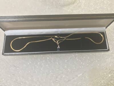 Diamonds & Sapphire 9KT Solid Gold Necklace - Image 2