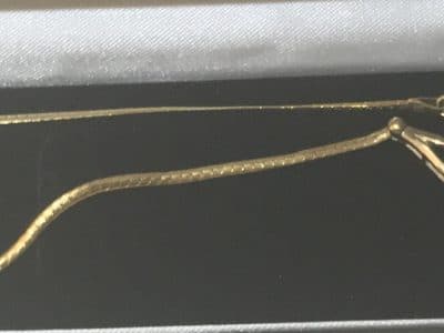 Diamonds & Sapphire 9KT Solid Gold Necklace - Image 8