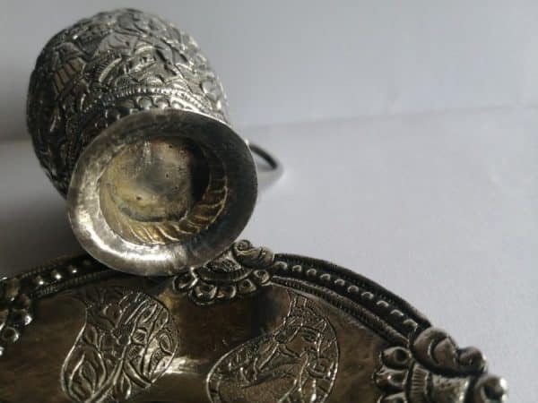 Exquisite & RARE WW2 Iraqi Silver MINIATURE Cup & Saucer BAGHDAD Marsh Arab - Image 8