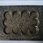 RARE Anglo Indian Silver card TRAY engraved PIERCED c1880 UNUSUAL Kutch Kashmir India Antique Silver