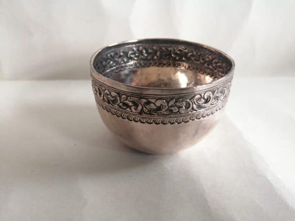 Beautiful Anglo Indian Silver Tumbler & Dish Set Ceremonial c1900 Anglo Indian Antique Silver 4