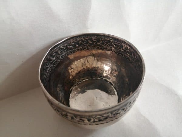 Beautiful Anglo Indian Silver Tumbler & Dish Set Ceremonial c1900 Anglo Indian Antique Silver 5